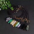 thumbnail image 4 of GKNET Natural Reiki Mineral Quartz Chakra Crystal Point Wand Obelisk Pendant Necklace-Rainbow Fluorite Quartz-1Pc, 4 of 9