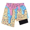 thumbnail image 6 of Gamivast Teen Boys 2-In-1 Swim Board Shorts Icecream Print Compression Liner Trunks Summer Beach Volleyball Wear Athletic Sporty Bottoms Quick Dry, 6 of 7