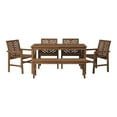 thumbnail image 5 of Walker Edison 6-Piece Chevron Outdoor Patio Dining Set - Dark Brown, 5 of 11