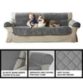 thumbnail image 3 of 2024 3-Piece Quilted Plush Sofa Pet Cover Multipurpose Furniture Protector  Chocolate, 3 of 8