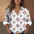 thumbnail image 3 of Towmus Women's Printed Blouse Business Long Sleeve Button Down Shirts Elegant Work Office Shirts, 3 of 5