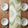 thumbnail image 6 of Green Abstract Waves Table Runner - 120 Inch Long, Kitchen Dining Table Runner Dresser Scarves, Gradient Fluid Luxury Oil Painting Farmhouse Decor for Coffee Tables Wedding Party Banquet, 6 of 8