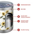 thumbnail image 4 of 12oz Tumblers White Stem Sunflower Pattern Vacuum Insulated Stainless Steel Travel Tumbler Cups Mug with Lid and Straw for Beer,Coffee,Beverages with Cleaning Brush for Cold & Hot Drinks, 4 of 5