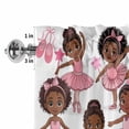 thumbnail image 4 of Pink Ballet Dancer Rod Pocket Curtain Valance, Cute Cartoon Girls Bow-knot Love Star Farmhouse Window Valance for Living Room, Bedroom, Kitchen 60"W x 18"L, 4 of 9