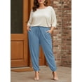 thumbnail image 6 of Gleelist Women's Plus Size Tapered Lounge Pants Adjustable Drawstring Soft Casual Comfy Pants Elastic Cuff Ankle With Pockets (XL-5XL）, 6 of 7