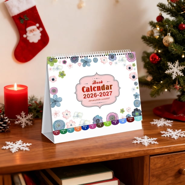 Desk Calendar 2026 to 2027 18 Months Desk Calendar OrnamentStanding Flip Calendar For Home Office Supplies Many Countries Holidays