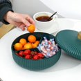 thumbnail image 3 of AMERTEER Plastic Serving Trays with Lid Candy Nut Serving Container Appetizer Tray 3 Compartment Food Storage Lunch Organizer Divided Snack Plate Platter, 3 of 7