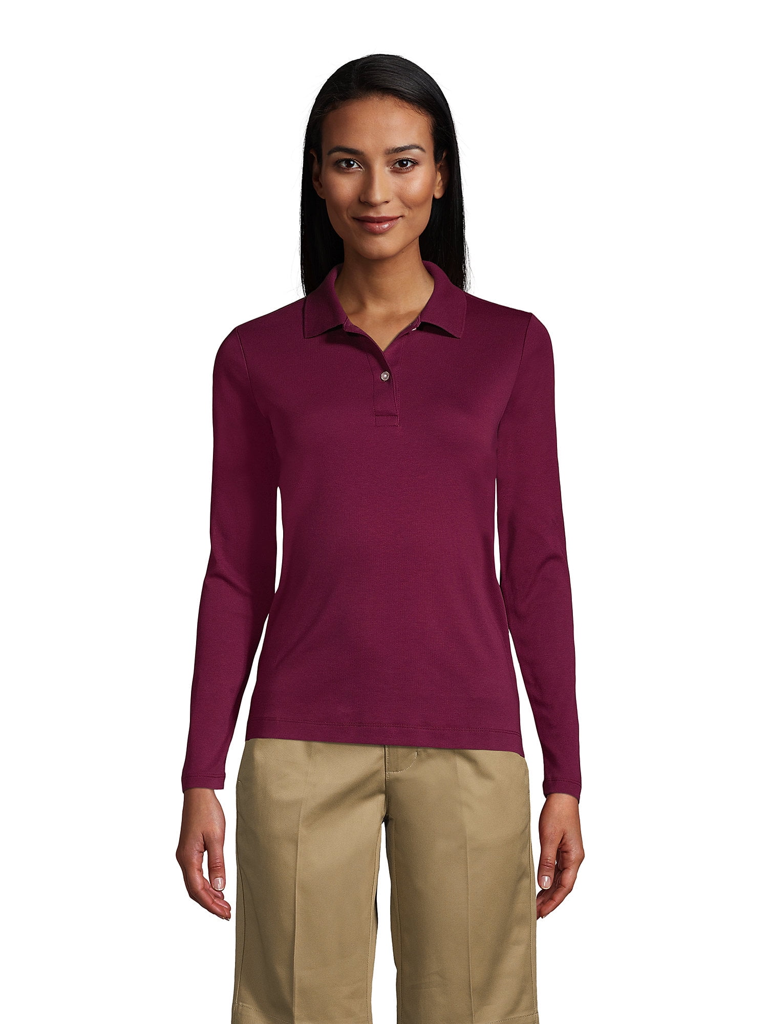 women's long sleeve polo shirts walmart