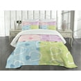 thumbnail image 3 of Ambesonne Valentine Quilted Bedspread Set 3 Pcs, Hearts Dots Colorful, King Size, Multicolor, 3 of 5