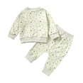 thumbnail image 2 of Baby Girl Clothes Long Sleeve Sweatshirt Floral Pants Ribbed Knitted Two Piece Outfit Fall Winter, 2 of 6
