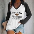 thumbnail image 2 of WEAIXIMIUNG Chemises de Maternité Boutonnées Femmes Décontractées Légères Col Rond Chandails en Molleton Manches Longues Imprimé Graphique Football Pull T-Shirt, 2 of 4