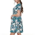 thumbnail image 7 of Spring Summer Dresses for Women 2025 - Green Flower Butterfly Paisley Wedding Guest Dresses, Beach Vacation Clothes, Hawaiian Sundresses Casual Short Sleeve Dress for Women with Pockets, 7 of 7