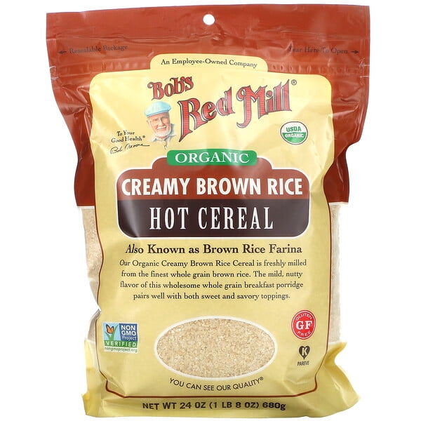 Bob's Red Mill, Organic Creamy Brown Rice, Hot Cereal, 24 oz Pack of 3