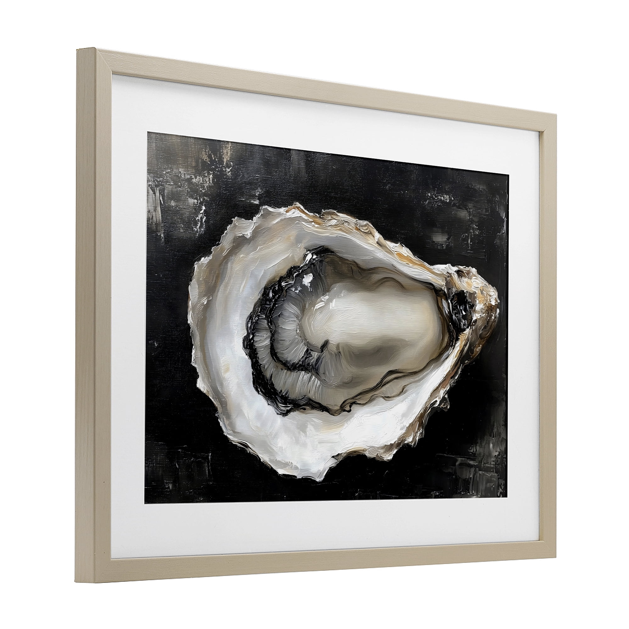 Stupell Industries Black Oyster Pearlescent Shell Birch Framed Print Under Glass, design by LSR Design Studio