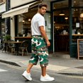 thumbnail image 6 of LTTVQM Men's Casual Athletic Capri Pants Natural Realtree Leaf Camo All Over Print Stretch Waist Fishing Camping 3/4 Cargo Pants Green L, 6 of 7