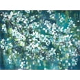 thumbnail image 2 of Tre Sorelle Studios 32x25 Gold Ornate Wood Framed with Double Matting Museum Art Print Titled - Teal Blossoms Landscape, 2 of 4