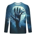 thumbnail image 5 of FDGIU Men's Halloween Graphic Tees Men Casual Round Neck Long Sleeve Pullover Halloween Fashion Printed T-Shirt Blouse Tops Casual Shirts, 5 of 5