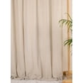 thumbnail image 2 of The Art Box Solid Linen Curtains 36 Inches Long 2 Pack, Textured Gauze Linen Curtain Drapes Tie Top Curtain Panels for Bedroom/Living Room/Sliding Door Farmhouse Decor, 35"w x 36"l in, Stark White, 2 of 9