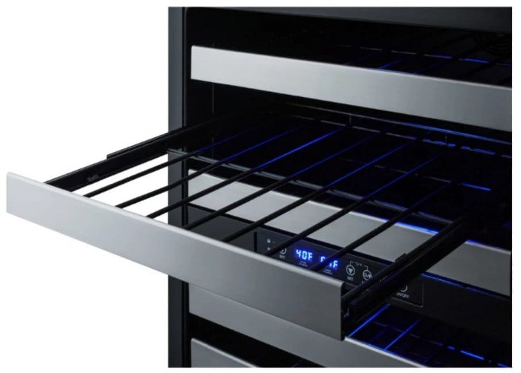 Summit Appliance ALWC532PNR 31.63 x 23.5 x 23.38 in. Built-In Under-Counter ADA Compliant Dual Zone Wine Cellar, White cabinet