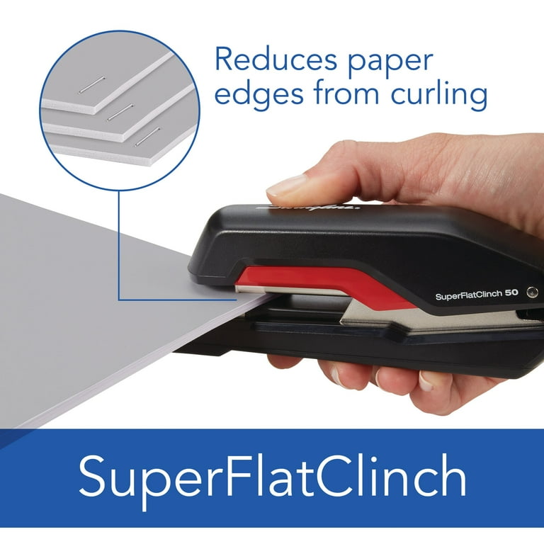 Swingline SuperFlatClinch 50 Desktop Stapler - 50 Sheets Capacity - 105 Staple Capacity - Half Strip - 5/16 Swingline SuperFlatClinch 50 Desktop Stapler - 50 Sheets Capacity - 105 Staple Capacity - Half Strip - 5/16