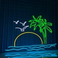thumbnail image 3 of Craftnamesign Peaceful Beach Neon Signs, Tropical Wall Art Decor, Beach Club LED Sign, 3 of 4