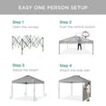 thumbnail image 3 of Best Choice Products 10x10ft Easy Setup Pop Up Canopy, Portable Tent w/ Side Wall, 1-Button Push, Case - Silver, 3 of 8