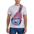 thumbnail image 6 of Lsque Pink Shark Pool Fantasy Pattern Cross Chest Bag Diagonally – Premium Durable Front Chest Sling with Adjustable Padded Strap, High-Capacity Storage, 6 of 8