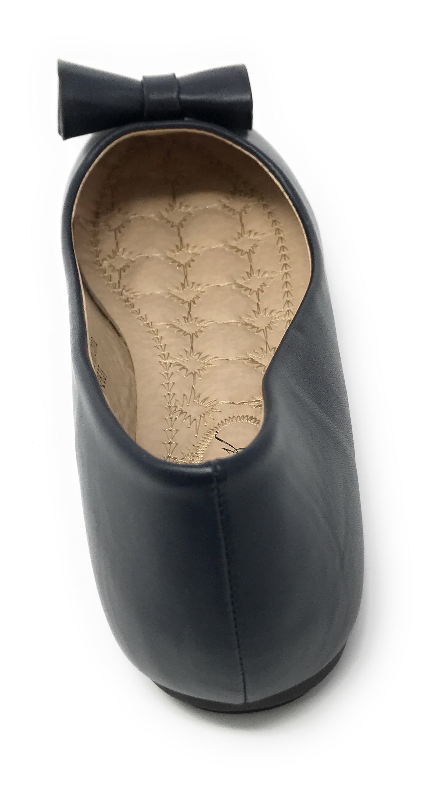 Victoria K Women's Faux Leather Roll Bow Ballerina Flats