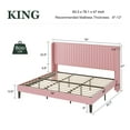 thumbnail image 2 of Amolife King Size Velvet Upholstered Bed with Wingback Headboard, Pink, 2 of 9