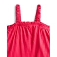 thumbnail image 2 of Wonder Nation Toddler Girls Ribbed Tank Top and Shorts 2-Piece Set, Sizes 12M–5T, 2 of 3