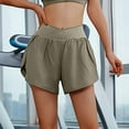 thumbnail image 3 of Pantalones cortos deportivos de entrenamiento para mujer - Cintura alta, doble capa con braguita interior, abertura lateral, bolsillos con cremallera, nailon y spandex, tallas S-XXL, 3 of 6