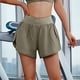 thumbnail image 3 of Pantalones cortos deportivos de entrenamiento para mujer - Cintura alta, doble capa con braguita interior, abertura lateral, bolsillos con cremallera, nailon y spandex, tallas S-XXL, 3 of 6