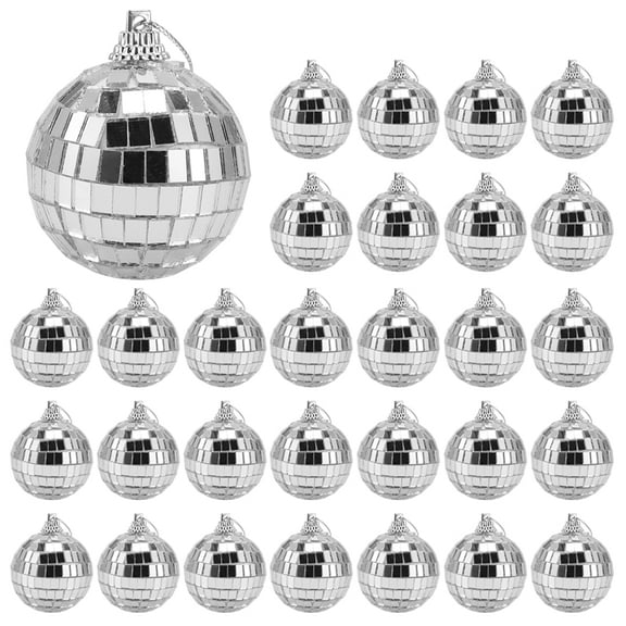 30 PCS Disco Mirror Balls 2 Inches Reflective Mirror Ball Hanging Ball for Christmas Tree C3820