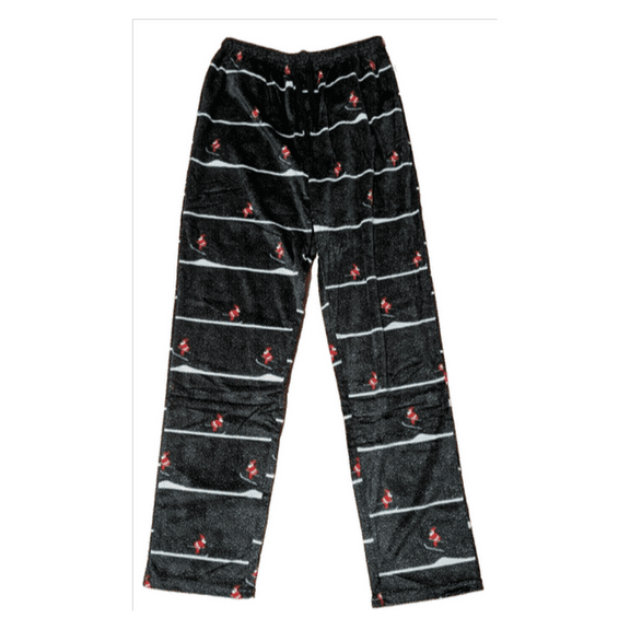 $44 Perry Ellis Men's Silky Fleece Lightweight Santa Ski Pajama Pants, Black, L