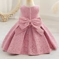 thumbnail image 3 of Vestido de niña de un año de encaje, vestido de princesa para niña de las flores, lazo, disfraz de pasarela, 3 of 6