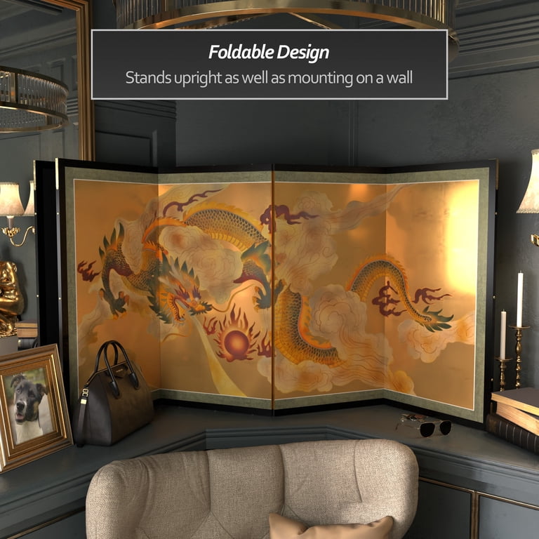 Free Shipping! Oriental Furniture 6ft Handpainted Goldleaf Silk