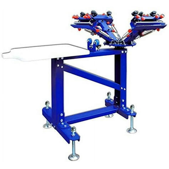 INTBUYING 4 Color 1 Station Floor Type Single Color Screen Printing Machine DIY T-Shirt Screen Printer Micro-Adjust