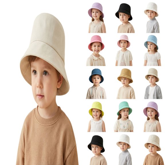 XinghaiYIDE Kids UPF 50 Sun Hat, Wide Brim Foldable Bucket Hat for Boys Girls, Summer Beach Outdoor, 1-16 Years, 1pc
