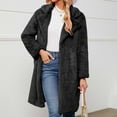 thumbnail image 2 of BiZtdJrK Sales Today Womens Long Winter Coat Faux Fur Oversized Warm Fuzzy Puffy Overcoats Long Sleeve Lapel Neck Knee Length Cardigans Jackets Black XL, 2 of 6