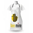 thumbnail image 3 of Honey Bee Apron, Bee Mine Romantic Cartoon Concept Heart Shaped Wings, Unisex Kitchen Bib with Adjustable Neck for Cooking Gardening, Adult Size, Yellow Charcoal Grey, by Ambesonne, 3 of 4
