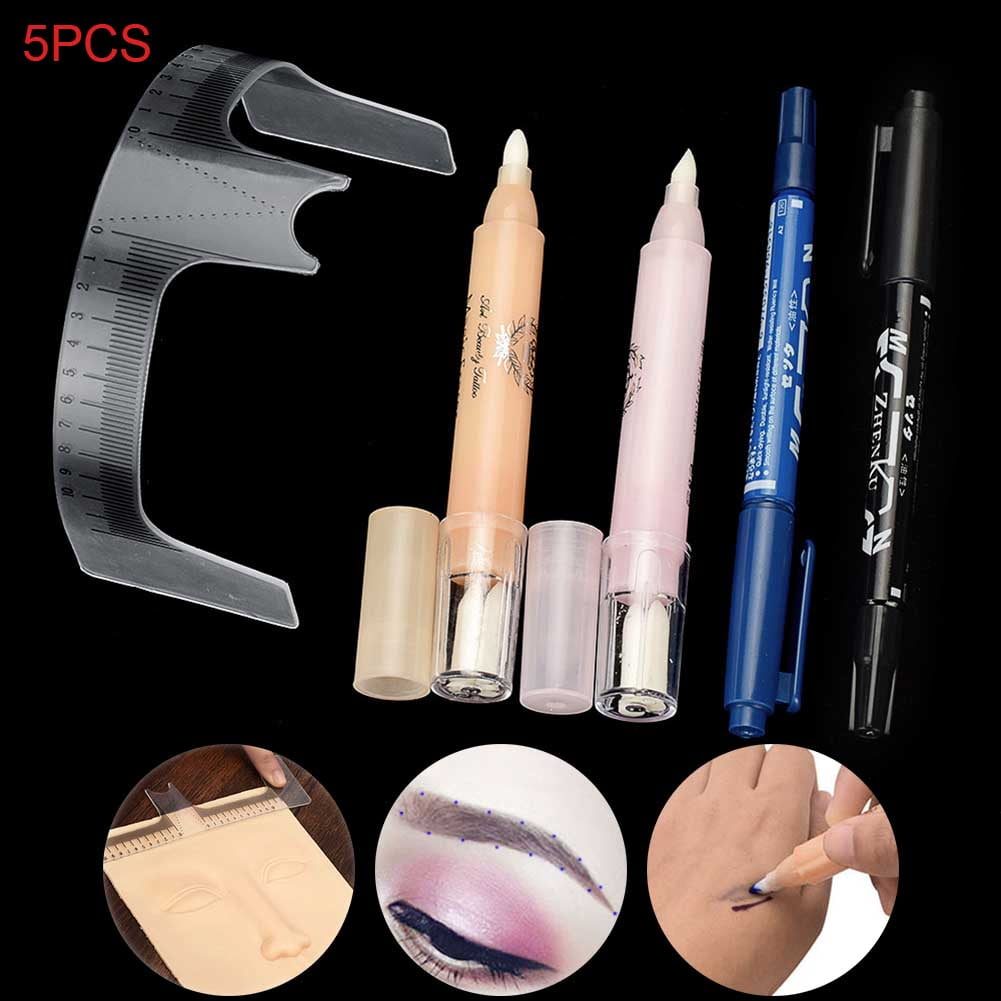 Eyebrow Marker Pen Microblading Kit Tattoo Eye Brow Ruler Mark Remover Pens Permanent Makeup Set 2907