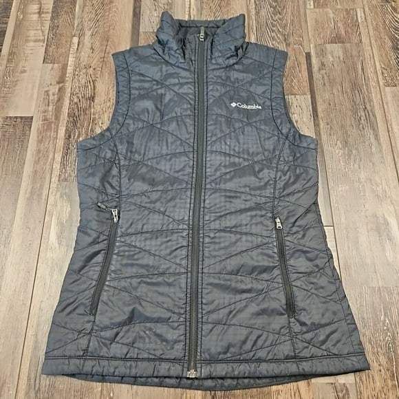 Columbia Vest Women's Small Black Full Zip Omni Heat Quilted Outdoor Running