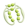 thumbnail image 2 of Bunblic 9 Wheels Muscle Roller Arm Leg Massager Multifunctional Elastic Bracket Circular Leg Clamp Clamp Leg Roller for Household Gym Green, 2 of 8
