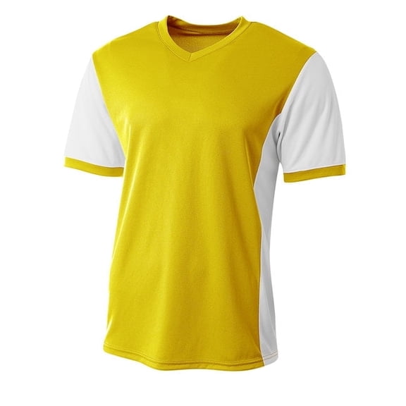 A4 N3017 Mens Premier Soccer Jersey - Gold/White - 2XL