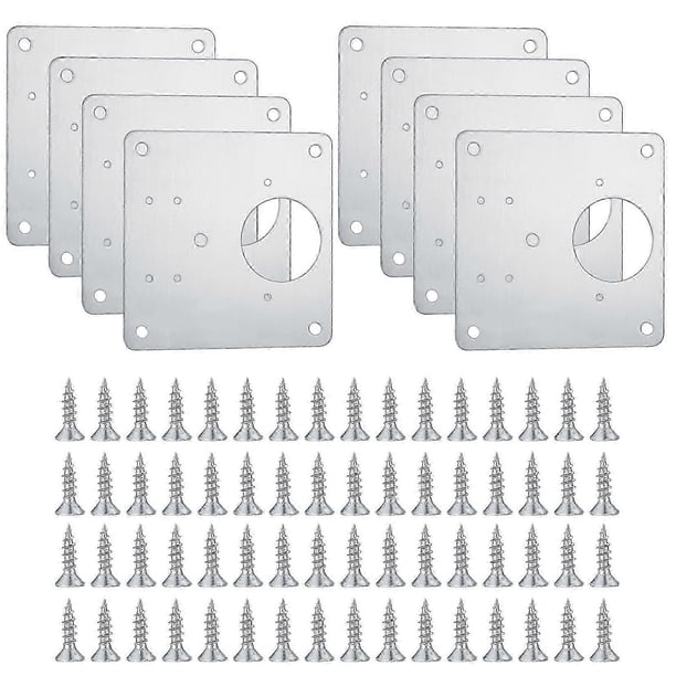 8 Pcs Hinge Repair Plate, Kitchen Cupboard Cabinets Door Hinge Repair Plate, Stainless Steel Hinges Repair Plates