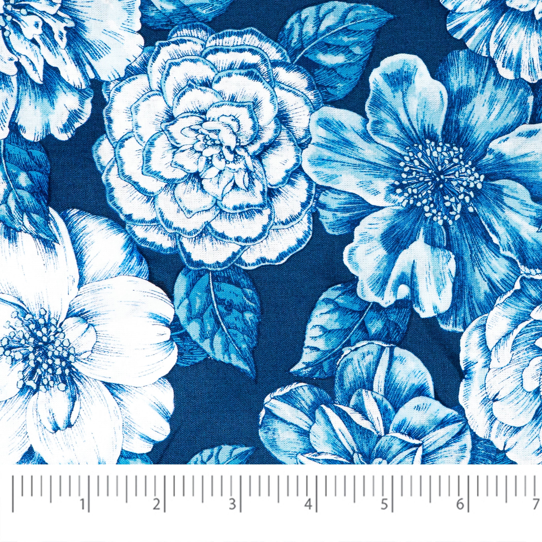 Waverly Inspirations 1 Yard Cut 100% Cotton Prints Fabric, Bridget Navy, 44" Wide for Quilting & Sewing