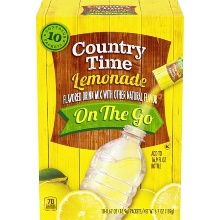 Country Time Lemonade Naturally Flavored Powdered Drink Mix, 10 ct On-the-Go Packets