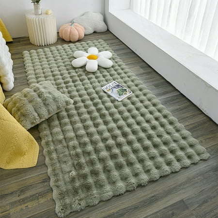 

Namzi Solid Color Plush Table Runner Faux Sheepskin Decorative Shaggy Dresser Scarf Not-Slip Desk Pad Luxury False Fur Dresser Tablecloth-Matcha green 90x150cm(35.43x59.06inch)