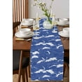 thumbnail image 2 of Table Runner Dresser Scarf 13 x 48 Inch Modern Ocean Blue Wavy Lines Table Runners Non-Slip Heat Kitchen Dining Table Decor for Indoor Outdoor Home Party Decoration, 2 of 7