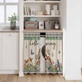 thumbnail image 6 of Spring Botanical Kitchen Curtain for Berdoom Living Room Cafe 54 Inch Length, Farmhouse Vintage Black Plaid Brown Tiers Curtains Light Filtering Drapes Rod Pocket Window Treatment 2 Panels 52"Wx54"L, 6 of 8